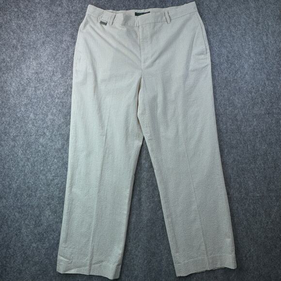 Ralph Lauren Active Womens 12‎ Striped Cotton flat Front Pant - Picture 1 of 7